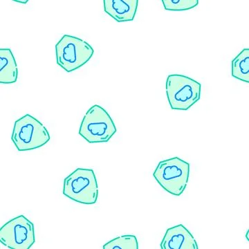 Cloud storage protection shield vector seamless pattern 스톡 일러스트