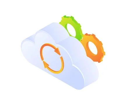 Cloud storage refresh working Stock Illustration