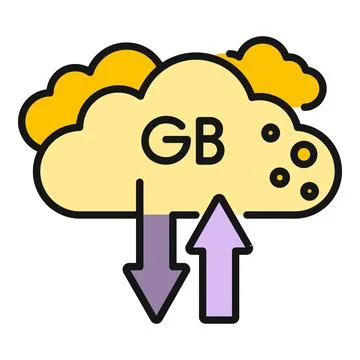 Cloud storage representing data upload and download concept Stock Illustration