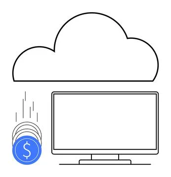 Cloud Storage Savings Maximizing Cost Efficiency with Cloud Computing for E.. Stock Illustration