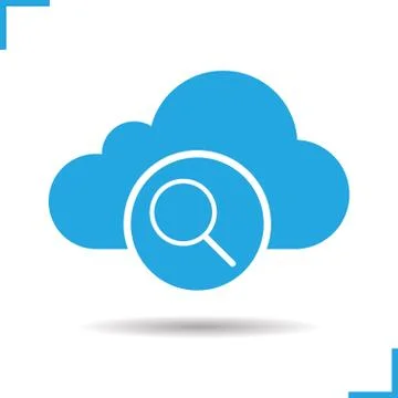 Cloud storage search glyph icon 스톡 일러스트