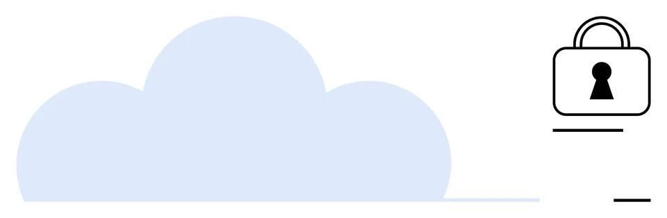 Cloud storage with secure padlock indicating data protection and privacy Stock Illustration