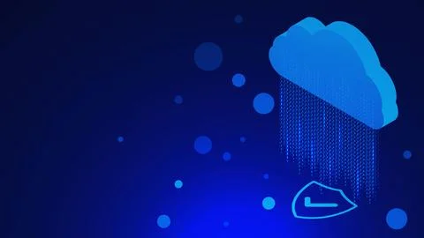 Cloud storage with secure privacy data. Personal data protection Stock Illustration