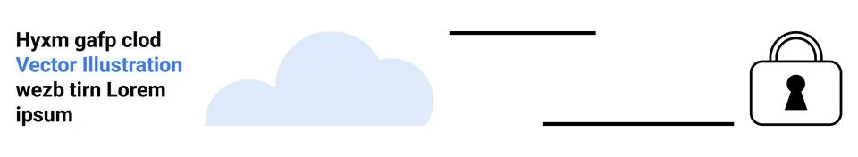 Cloud Storage Security Concept with Lock Icon Representing Data Protection .. Stock Illustration