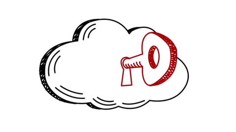 Cloud Storage Security Key Stock Footage 28757366