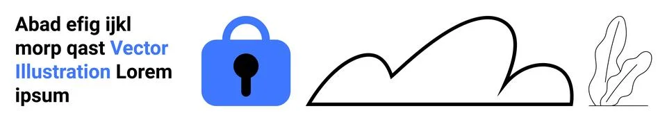 Cloud Storage Security Lock Illustrating Data Protection and Privacy Stock Illustration