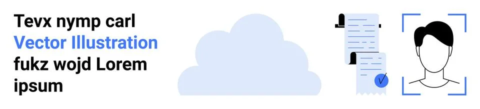 Cloud Storage Security User Authentication and Digital Document Verification Stock Illustration