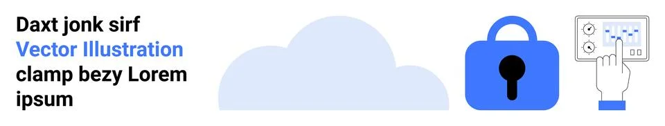 Cloud Storage Security with User Interface and Data Privacy Elements Stock Illustration