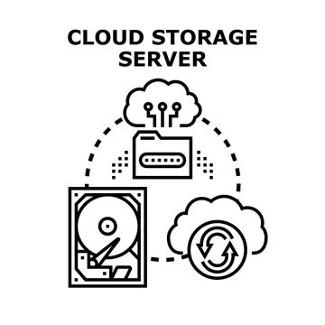 Cloud storage server concept vector illustration Stock Illustration
