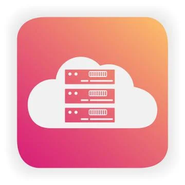 Cloud storage server icon. Technology online. Flat vector. Stock Illustration