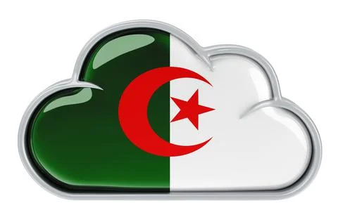 Cloud storage service in Algeria, 3D rendering 스톡 일러스트