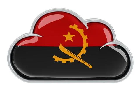Cloud storage service in Angola, 3D rendering Stock Illustration