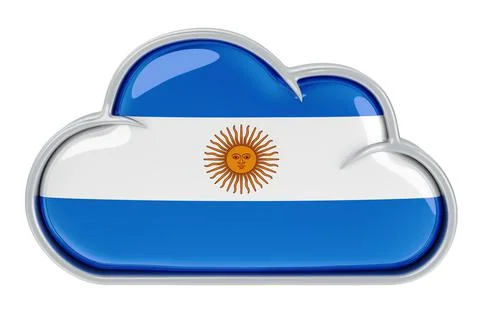 Cloud storage service in Argentina, 3D rendering 스톡 일러스트