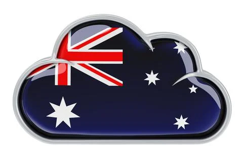 Cloud storage service in Australia, 3D rendering 스톡 일러스트