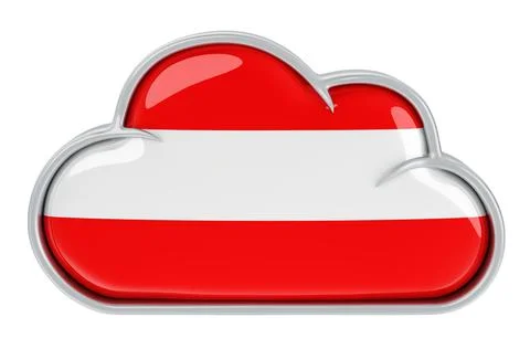 Cloud storage service in Austria, 3D rendering Stock Illustration
