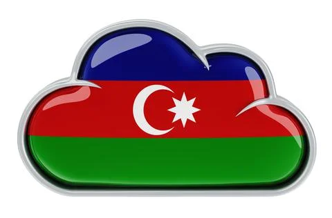 Cloud storage service in Azerbaijan, 3D rendering Stock Illustration