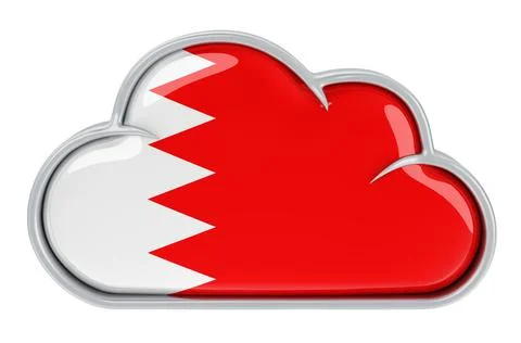 Cloud storage service in Bahrain, 3D rendering 스톡 일러스트