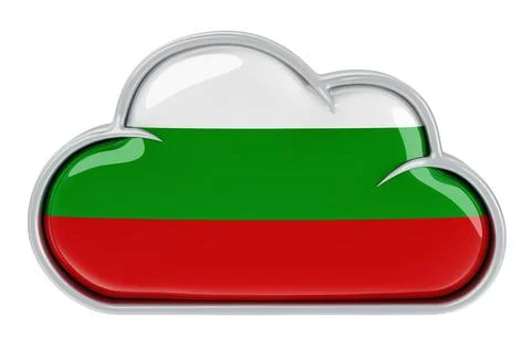 Cloud storage service in Bulgaria, 3D rendering Stock Illustration