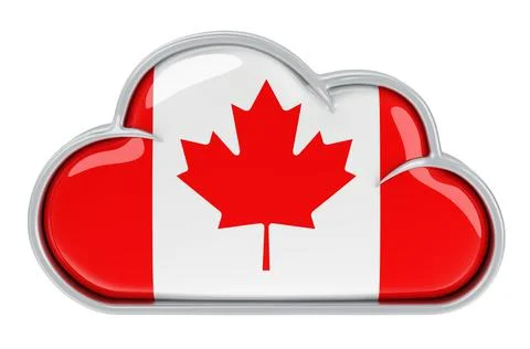 Cloud storage service in Canada, 3D rendering Stock Illustration
