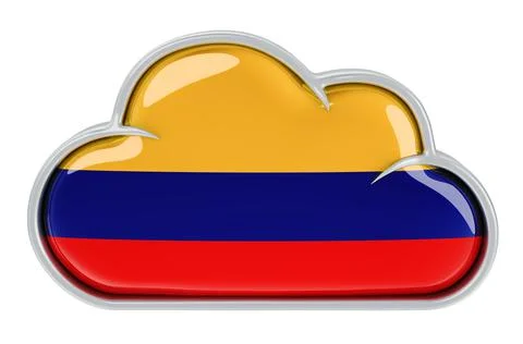 Cloud storage service in Colombia, 3D rendering 스톡 일러스트