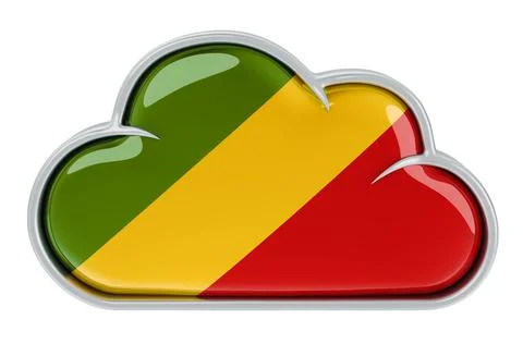 Cloud storage service in Congo, 3D rendering Illustrazione stock