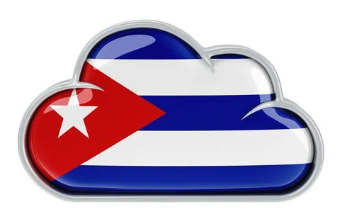 Cloud storage service in Cuba, 3D rendering Stock Illustration