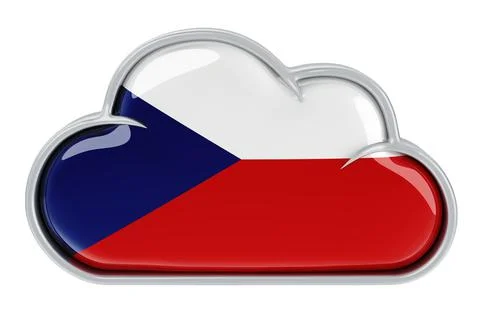 Cloud storage service in Czech Republic, 3D rendering Stockillustratie