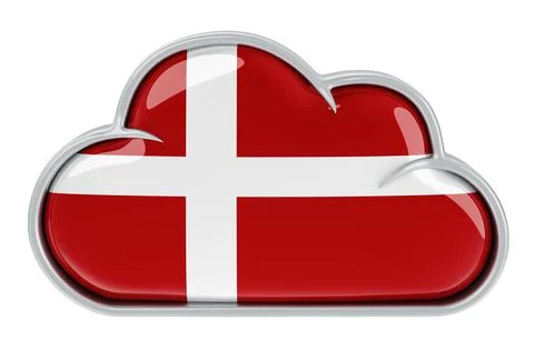 Cloud storage service in Denmark, 3D rendering 스톡 일러스트