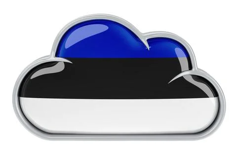Cloud storage service in Estonia, 3D rendering Stock Illustration