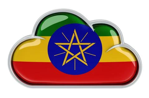 Cloud storage service in Ethiopia, 3D rendering 스톡 일러스트
