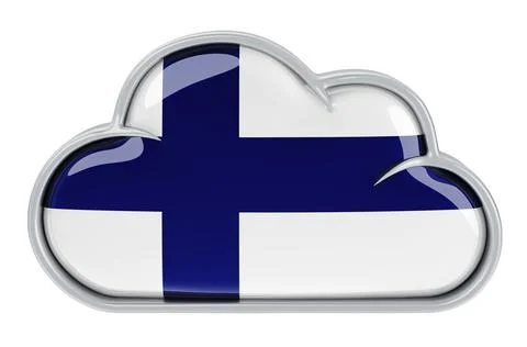 Cloud storage service in Finland, 3D rendering 스톡 일러스트