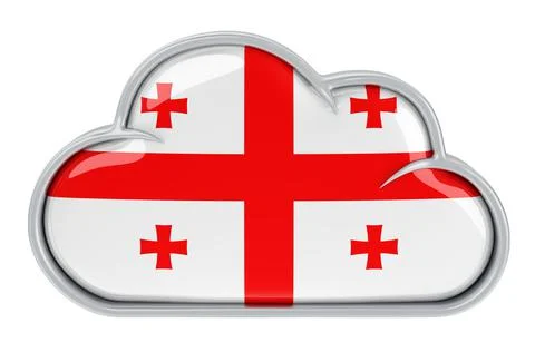 Cloud storage service in Georgia, 3D rendering Stock Illustration