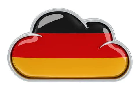 Cloud storage service in Germany, 3D rendering 库存插图