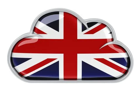 Cloud storage service in the Great Britain, 3D rendering Stock Illustration