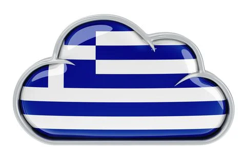 Cloud storage service in Greece, 3D rendering 스톡 일러스트