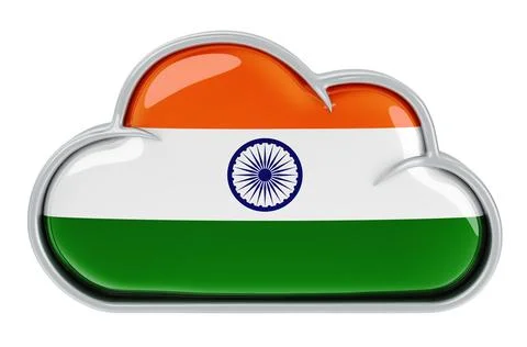 Cloud storage service in India, 3D rendering 스톡 일러스트