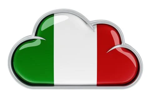 Cloud storage service in Italy, 3D rendering Stock Illustration