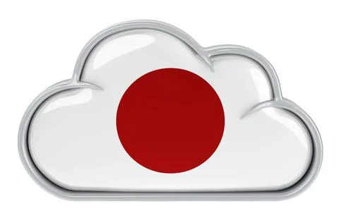 Cloud storage service in Japan, 3D rendering Stock Illustration