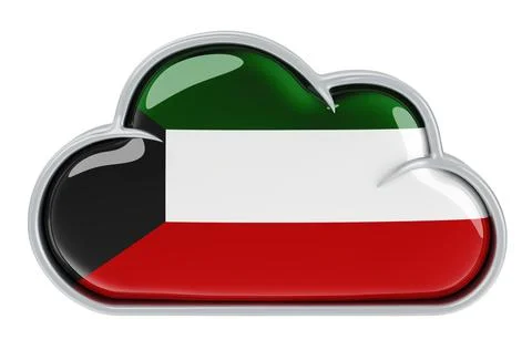 Cloud storage service in Kuwait, 3D rendering Stockillustratie