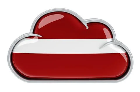 Cloud storage service in Latvia, 3D rendering Stock Illustration