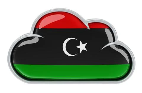 Cloud storage service in Libya, 3D rendering Stock Illustration