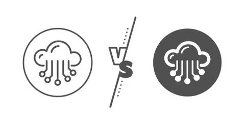 Cloud storage service line icon. Big data sign. Vector Stock Illustration