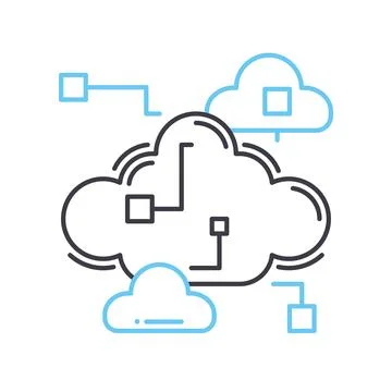 Cloud storage service line icon, outline symbol, vector illustration, concept Stockillustratie