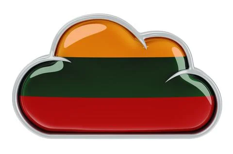 Cloud storage service in Lithuania, 3D rendering Stock Illustration