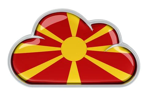 Cloud storage service in Macedonia, 3D rendering 스톡 일러스트