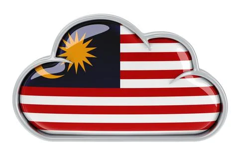 Cloud storage service in Malaysia, 3D rendering Stock Illustration