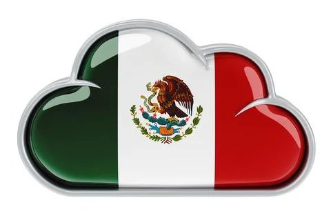 Cloud storage service in Mexico, 3D rendering Stockillustratie