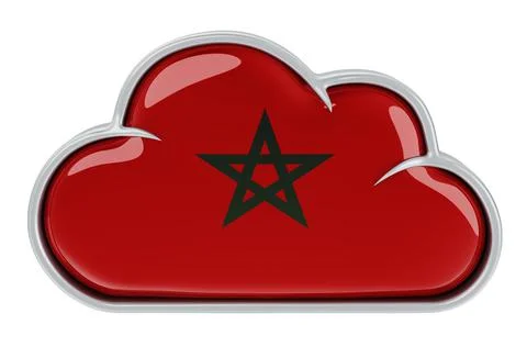 Cloud storage service in Morocco, 3D rendering 스톡 일러스트