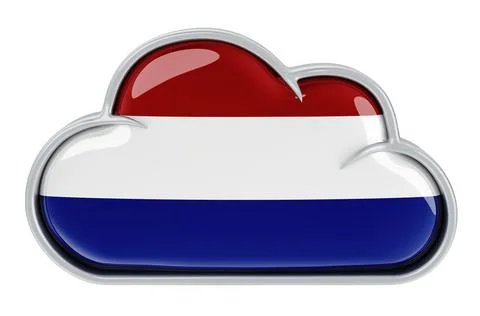 Cloud storage service in the Netherlands, 3D rendering 스톡 일러스트