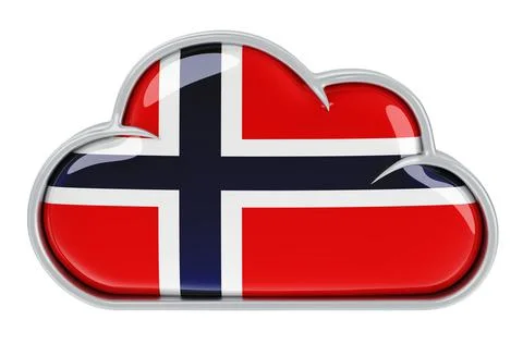 Cloud storage service in Norway, 3D rendering 스톡 일러스트